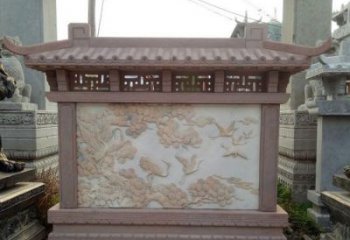 聊城园林景观松鹤石浮雕影壁