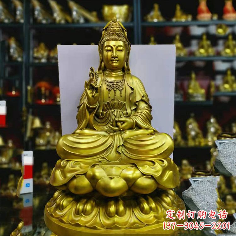 聊城铸铜观音菩萨佛像雕塑
