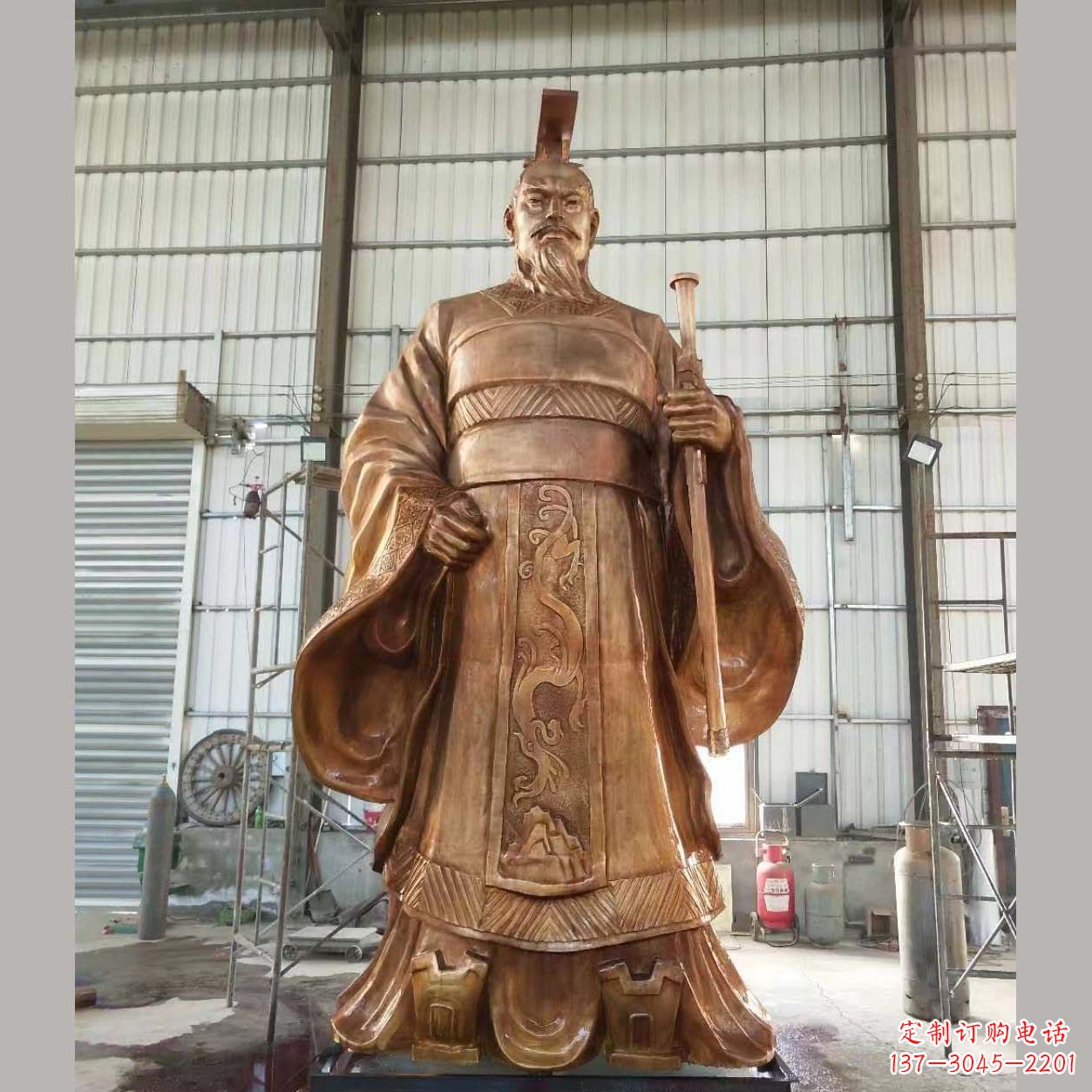 聊城铸铜汉武帝雕塑