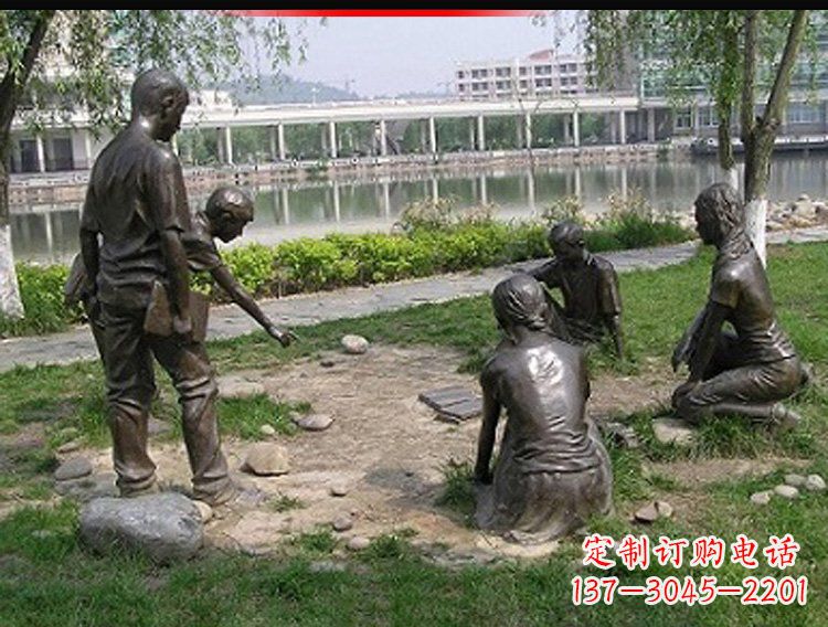 聊城铸铜老师和学生雕塑