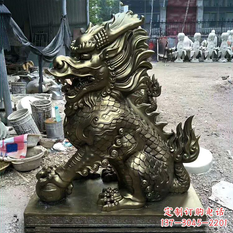 聊城铸铜麒麟雕塑