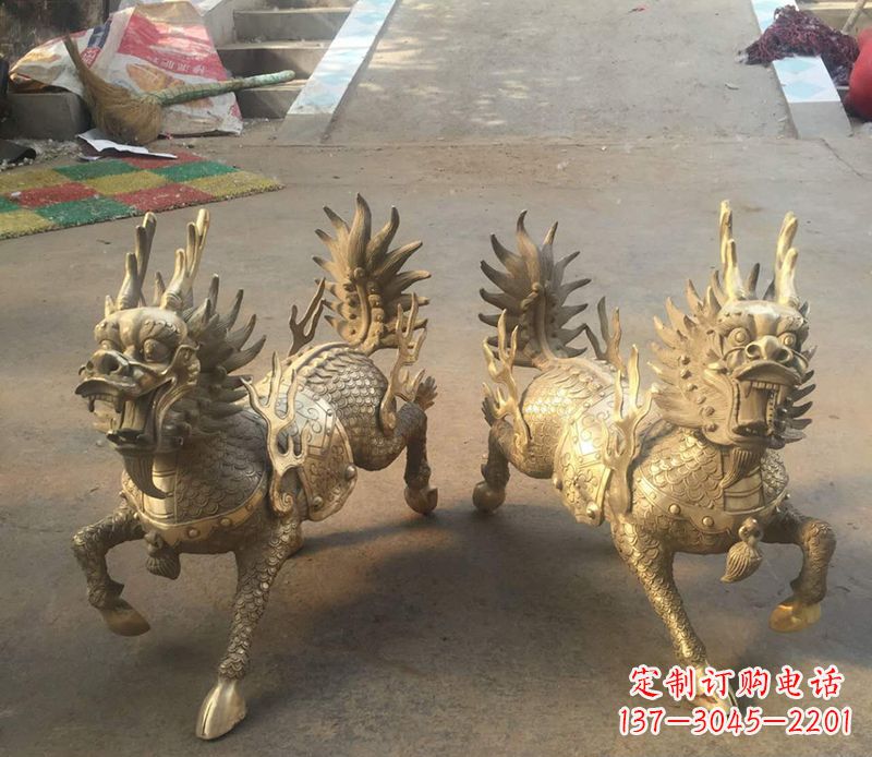 聊城铸铜麒麟雕塑 (2)