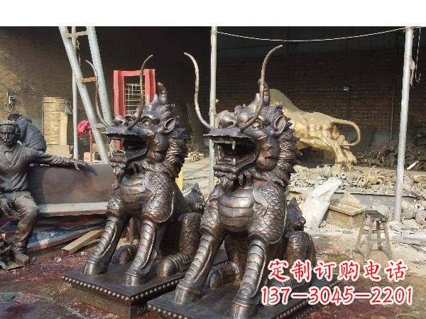 聊城铸铜麒麟雕塑2221