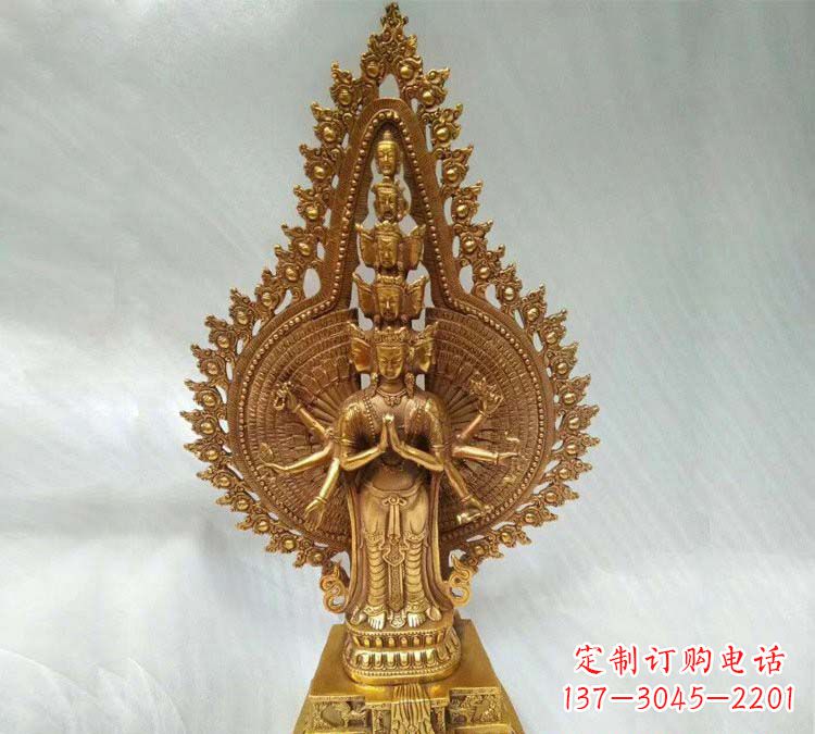 聊城铸铜千手观音寺庙佛像