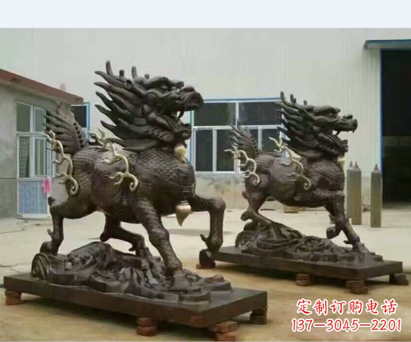 聊城铸铜企业麒麟雕塑