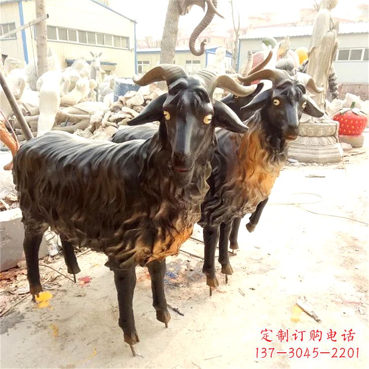 聊城铸铜山羊雕塑