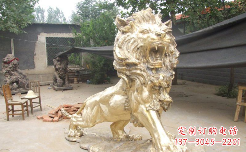 聊城铸铜狮子铜雕 (3)