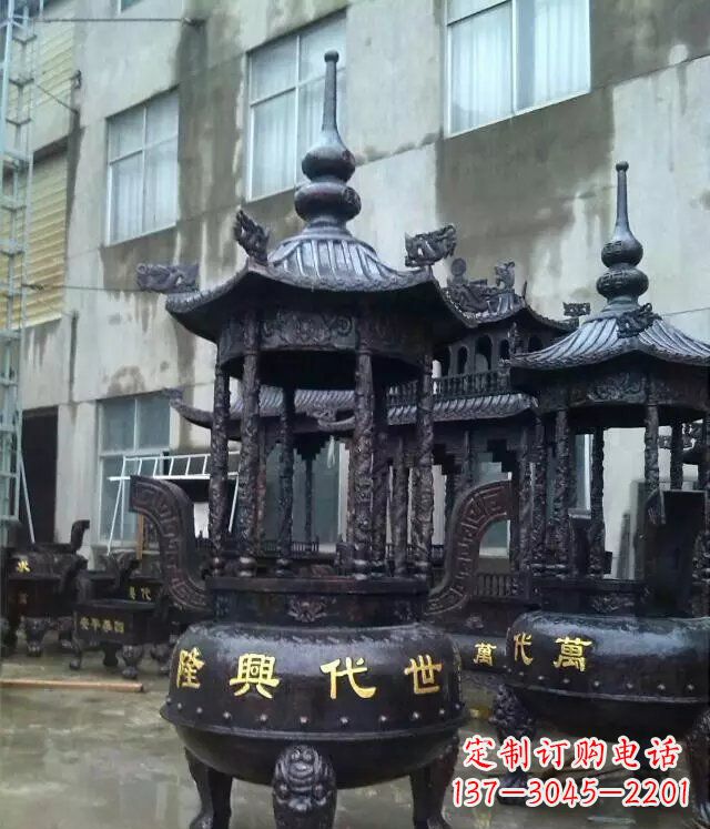 聊城铸铜寺庙香炉铜雕 (3)