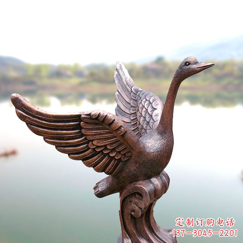 聊城铸铜天鹅景观摆件