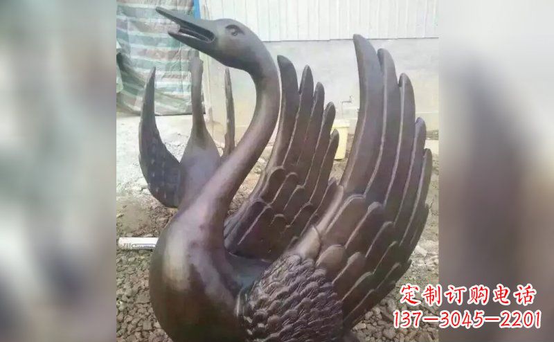 聊城铸铜天鹅铜雕