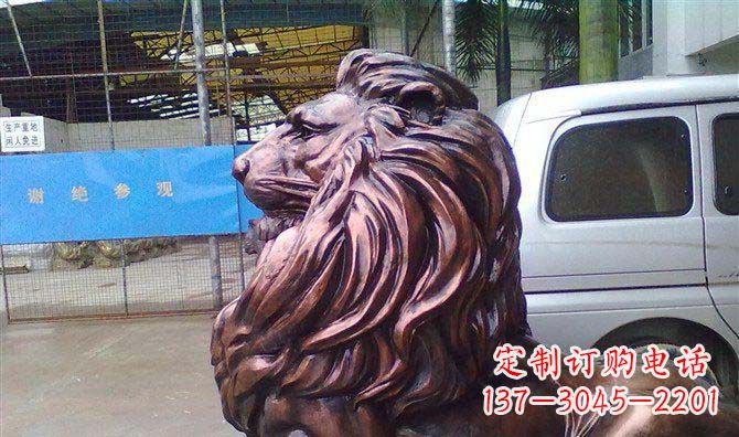 聊城紫铜西洋狮子铜雕 (2)