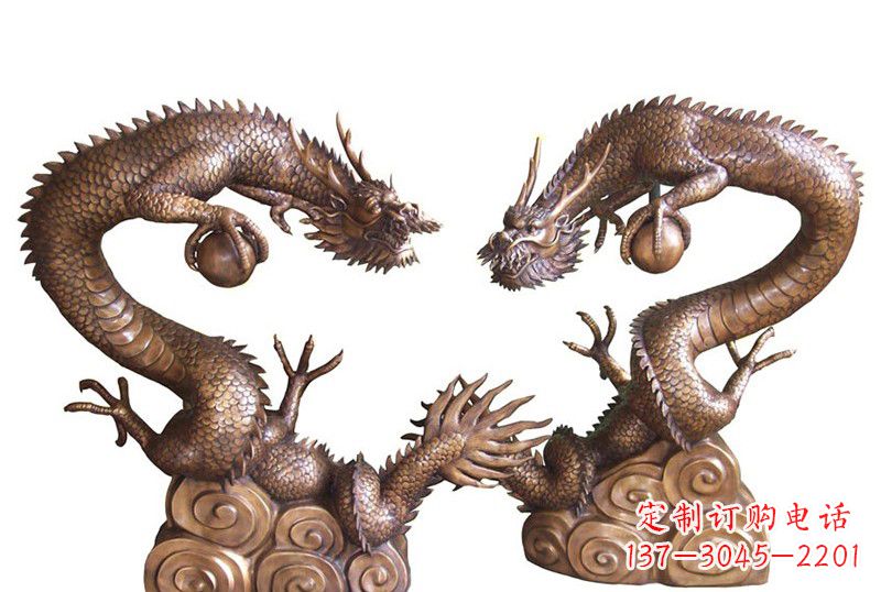 聊城紫铜铸双龙戏珠