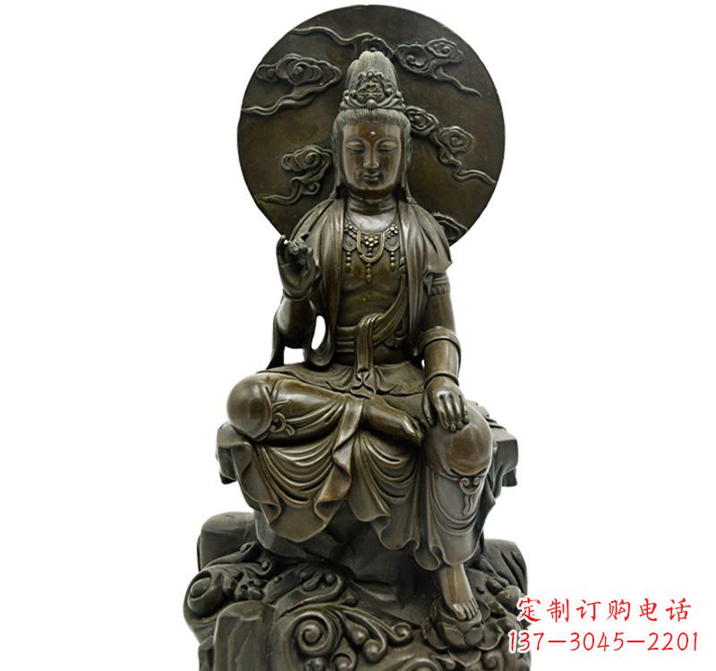 聊城自在观音菩萨仿古铜雕佛像