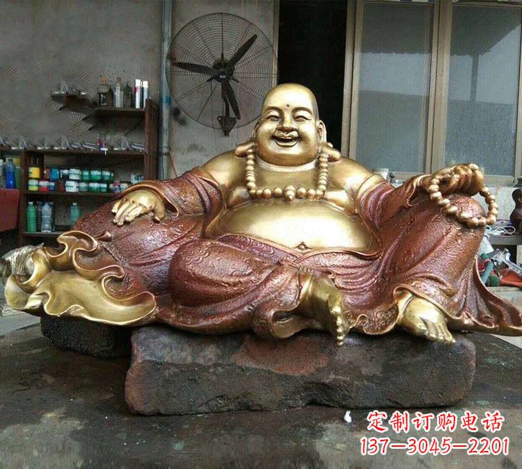 聊城宗教供奉坐式弥勒佛铜雕