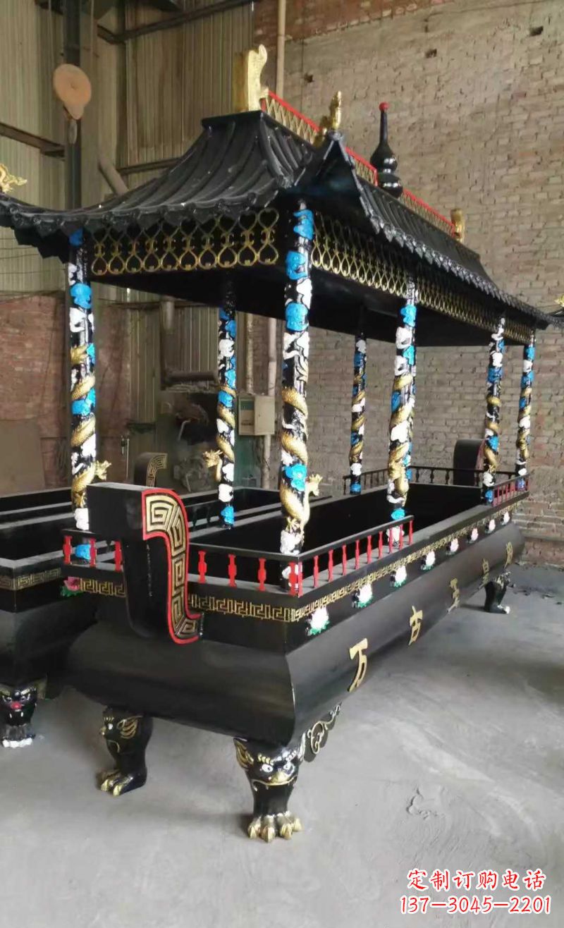 聊城宗教庙宇方形香炉铜雕