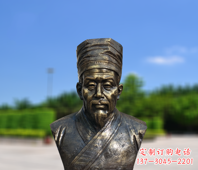 聊城名医李时珍半身像铜雕